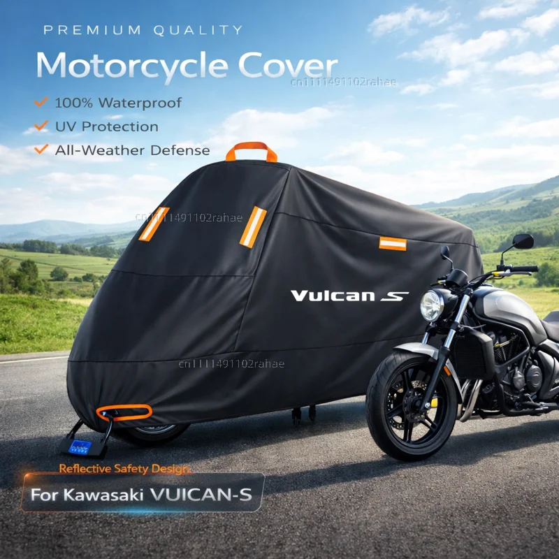

For Kawasaki 650 Outdoor Motorcycle Cover Waterproof Heavy Duty Polyester Tarpaulin UV Protective Rain Dust Sun Scooter Cover