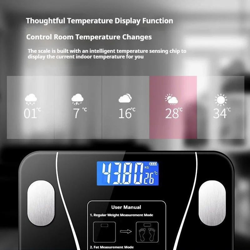 스마트 디지털 욕실 체중계 강화유리 LED 디스플레이  - Home Bathroom Scales 리뷰 및 가격