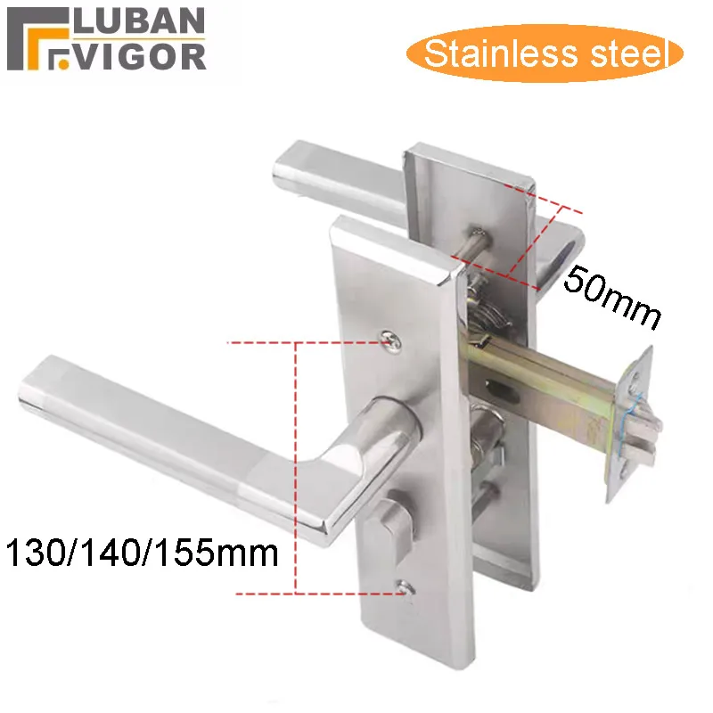 Stainless steel lever handle door lock  Hole pitch 130 140 155mm Handle lock Keyless for Purification workshop door