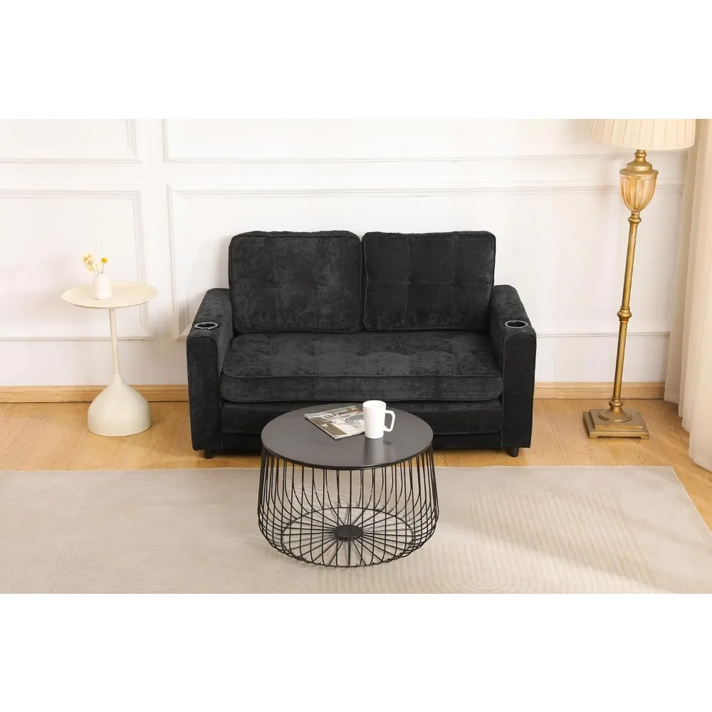 أريكة سرير مخملية قابلة للطي مع مقعد عميق وتخزين، مقعد أريكة نوم 2 في 1 لغرف المعيشة والمكاتب #2