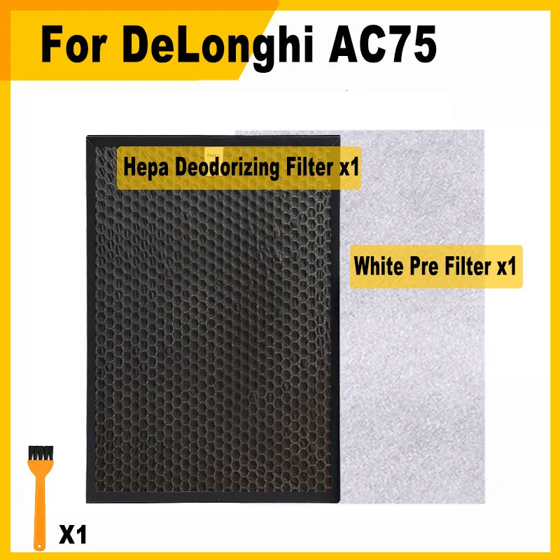 

for DeLonghi AC75 Air Purifier Replacement HEPA Activated Carbon 2 in 1 Composite Filter 383*299*17mm