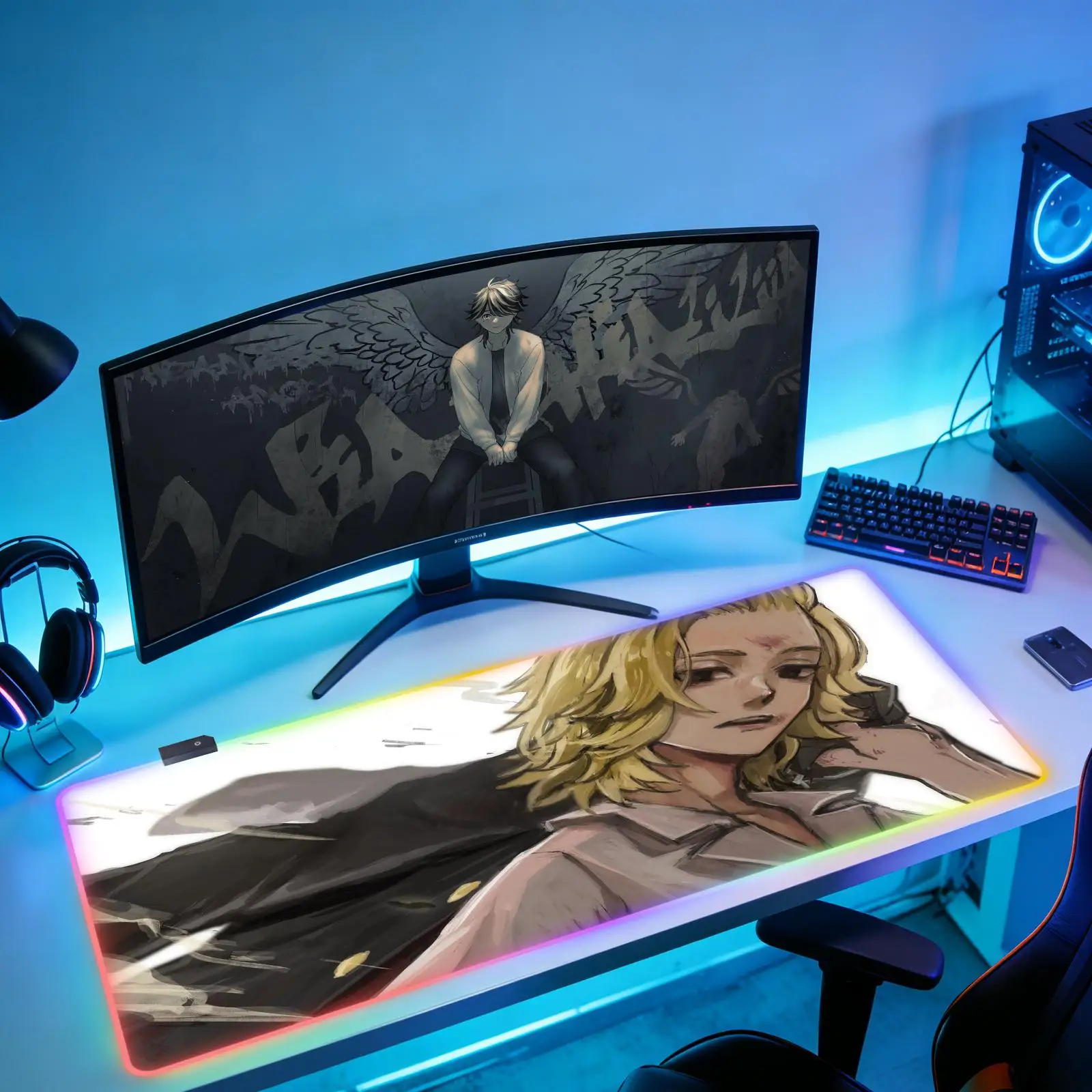 Tokyo Revengers New RGB Computer Home Mousepad XXL Desk Mats Natural Rubber Office Anti Slip Gaming Accessories pad