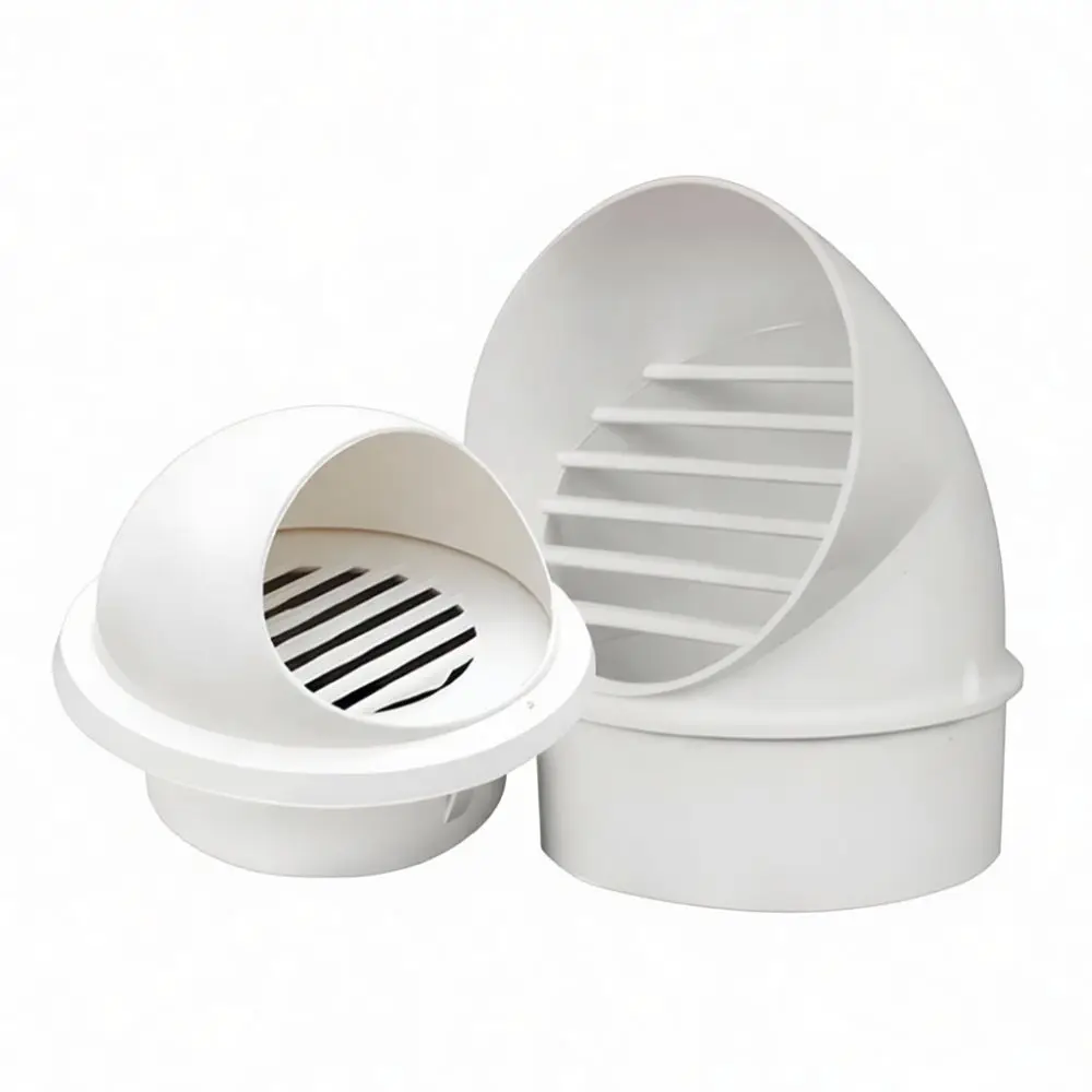 Durable PVC Ventilation Cap Rain Proof Air Outlet For Roof External Wall Exhaust System 75mm 110mm Ducting Ventilation Hood
