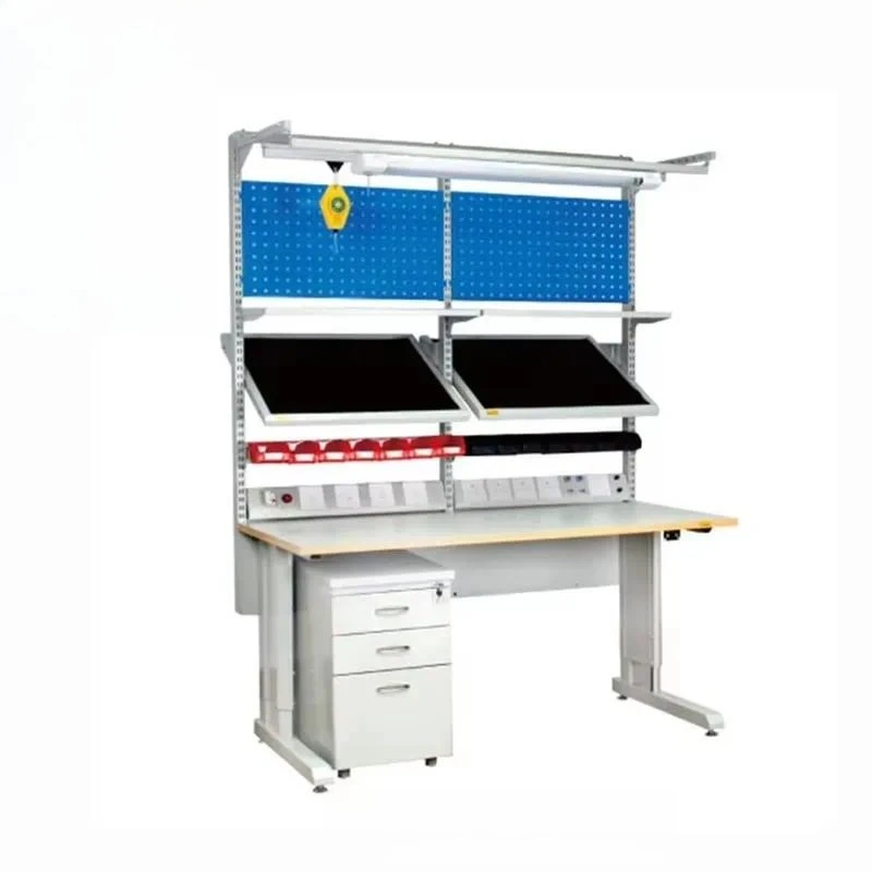 Anti-static Adjustable Workstation Portable Aluminum Workbench with Drawer for Laboratory Workshop Assembly