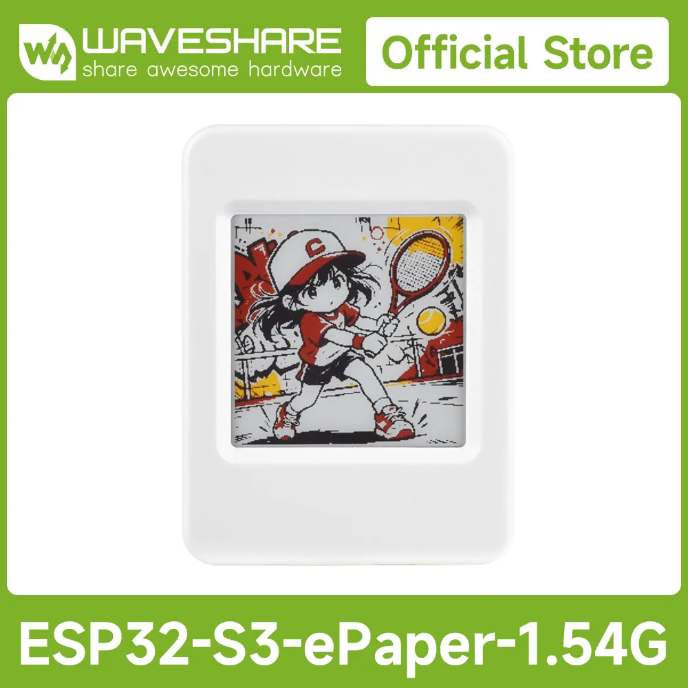 Waveshare ESP32-S3 1.54inch e-Paper (G) AIoT Development Board, 200 x 200 Resolution, Red/Yellow/Black/White