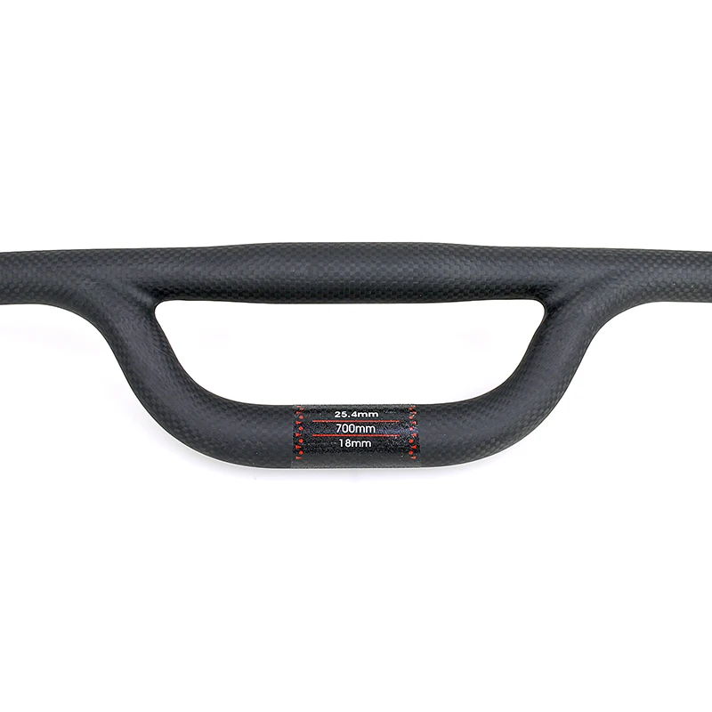 Neuer Kinderfahrradlenker Matt 3K Vollcarbonfaser Fahrradlenker 9,5 Grad Rückenwärtsneigung Doppelrohr Carbonlenker MTB 66mm Höhe – Detail 4