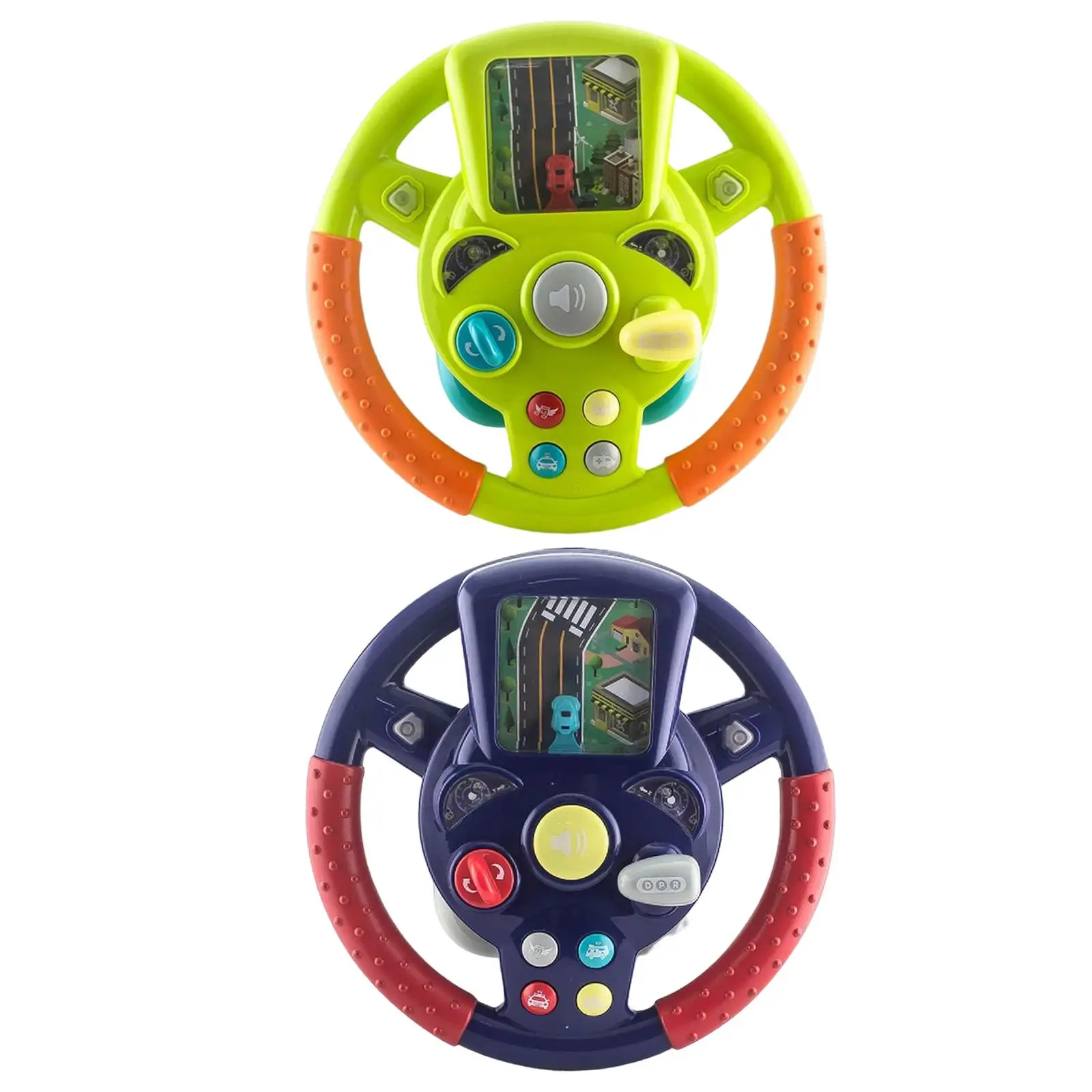 Eletric Steering Wheel Toy with Light and Music Driver Fun Activity Educational