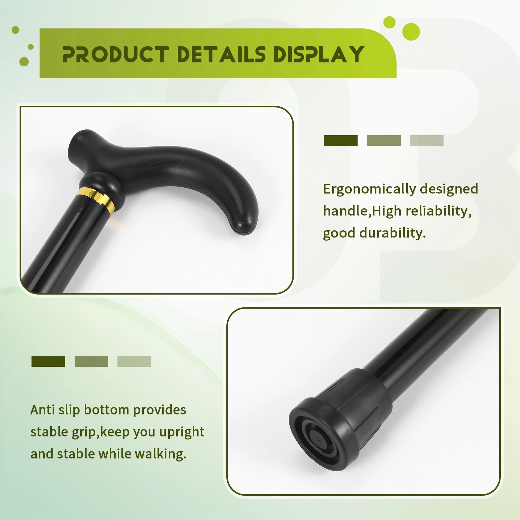 Ultralekka laska do chodzenia ze stopu aluminium, regulowana laska dla osób starszych - A68X