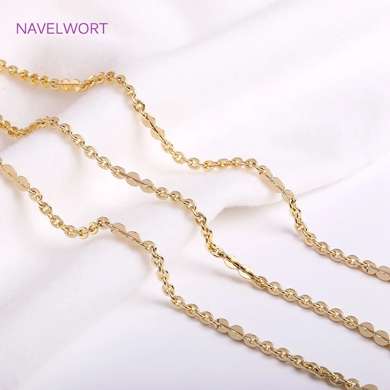 18K Gold Plated Brass O Thin Chain For Bracelet Necklace Making Supplies,2.5mm*28.5mm Cable Chain DIY Jewelry Making Accessory