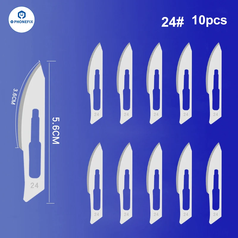 10 stücke Kohlenstoffs tahl schnitzen Skalpell messer 10 #21 #23 #24 #25 # chirurgische Klingen DIY schneiden Motherboard BGA Reparatur chirurgisches Messer – Detail 23
