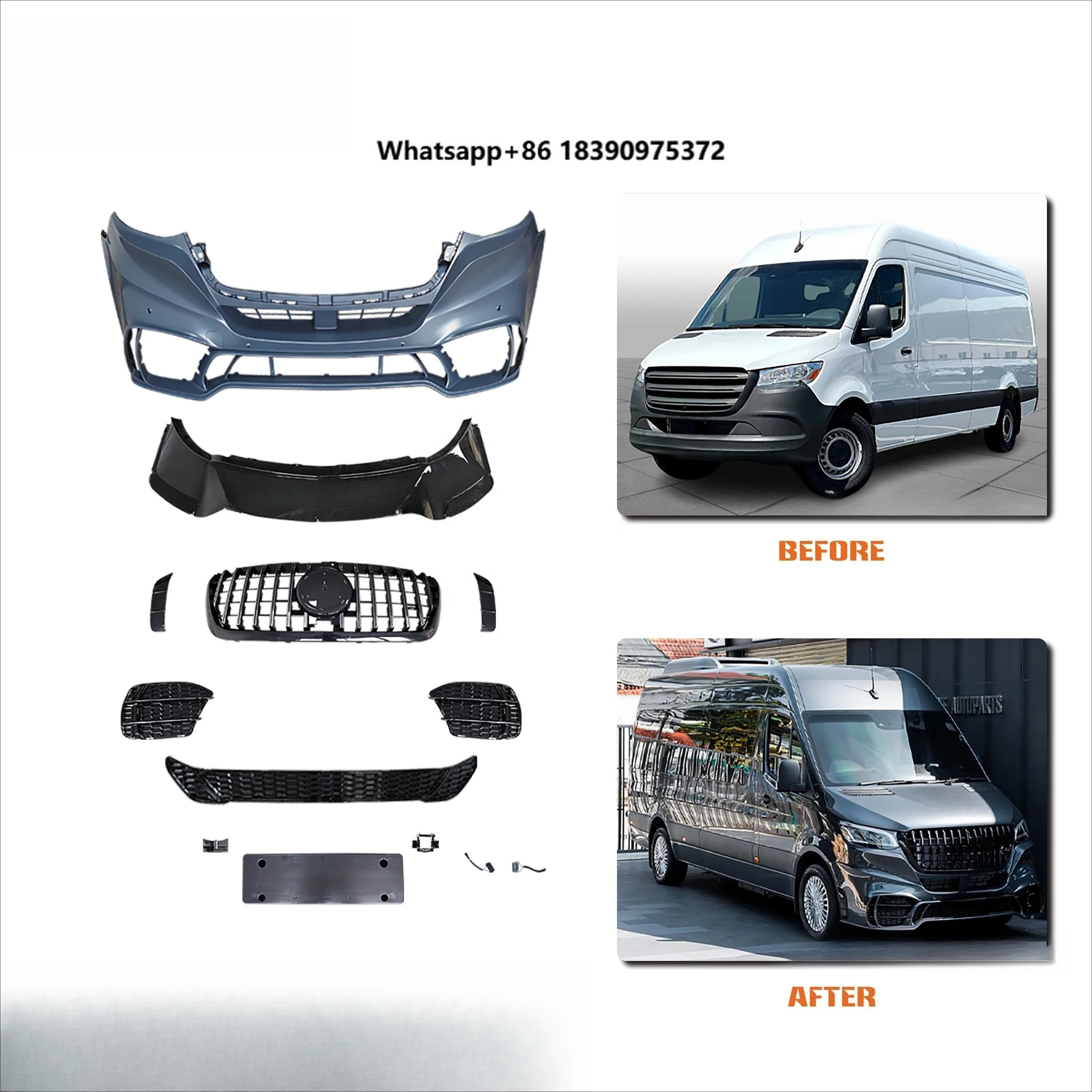 PP Body Kit  for  SPRINTER W907 2018+ Change to GT Style  | Easy Installation | High Quality