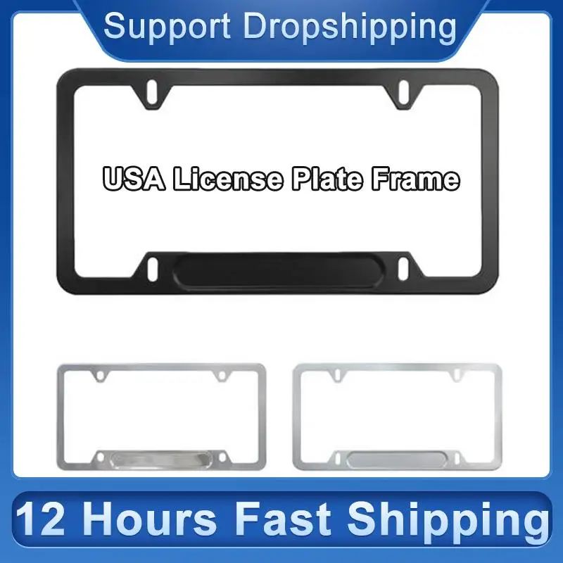 

Versatility Frame Car License Plate Frame United States Standard Auto Number Plate Holder Stainless Steel/aluminum alloy Frame