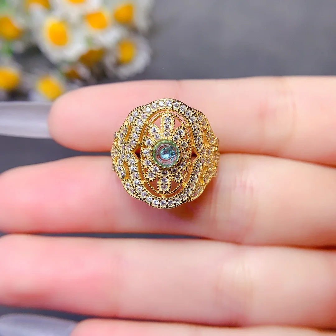 

Exquisite Designer Ring for Women Is Crafted From S925 Pure Silver with A Natural Topaz Truly Fashionable Elegant Jewelry Piece