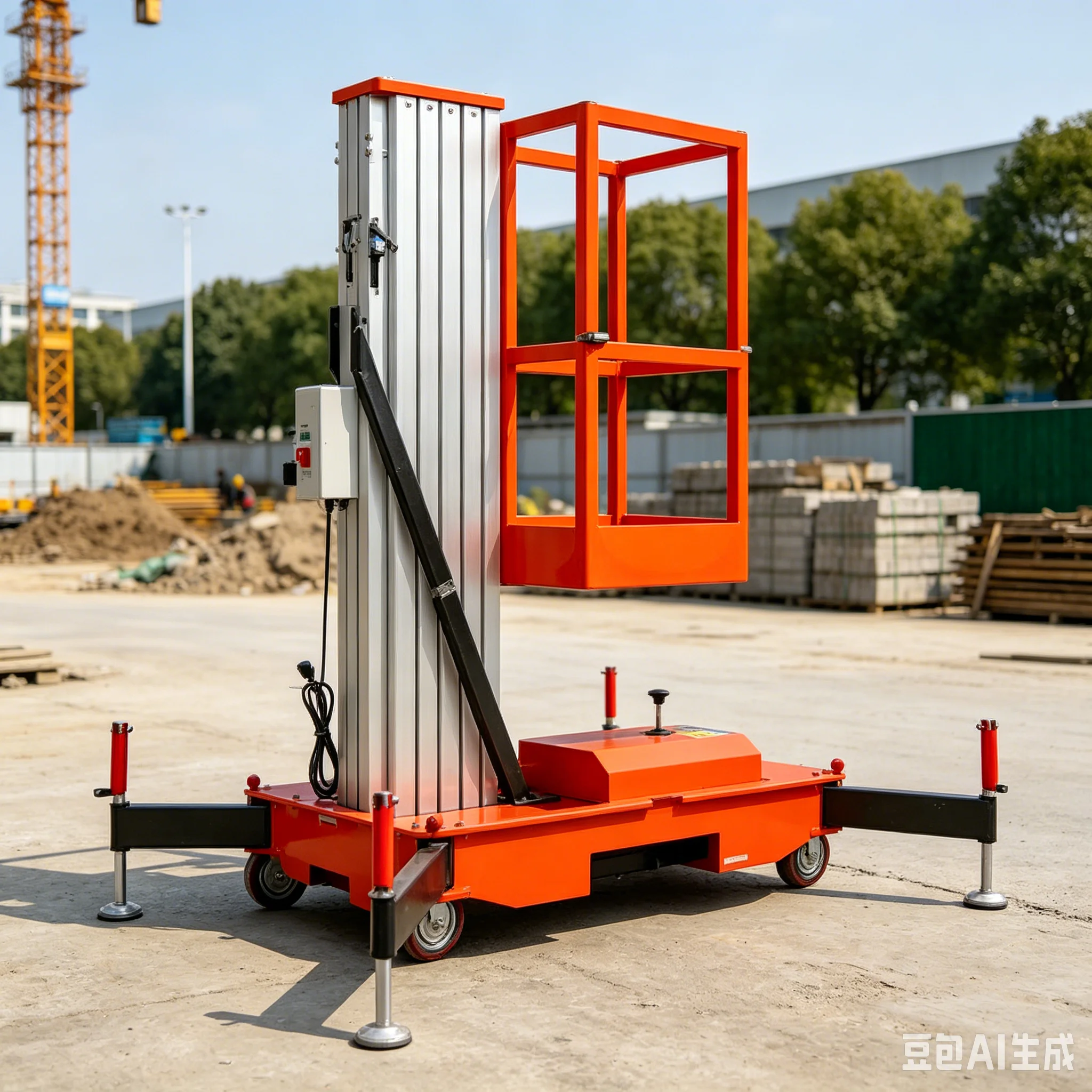 6m Aluminum Alloy Self-propelled Mast Lift  Monitoring Installation and Maintenance  High-altitude Work Platform CE Customized