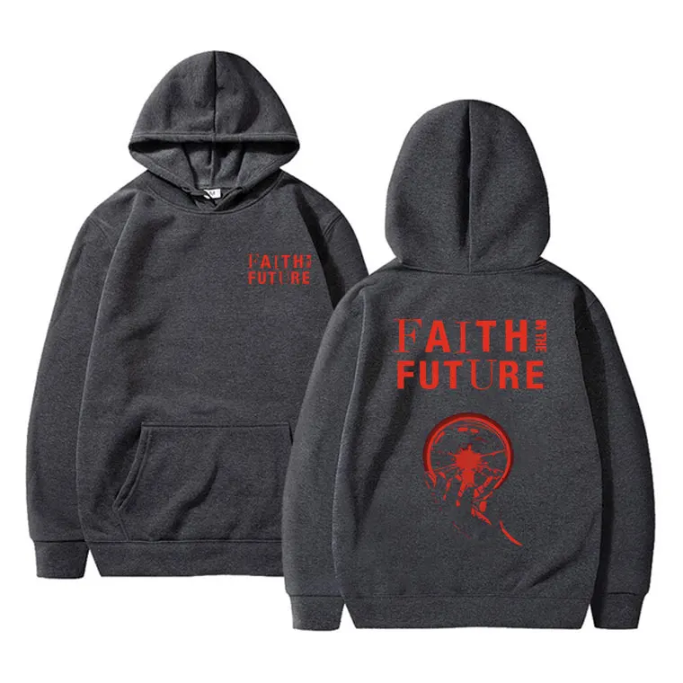 Hoodie unissex Faith in The Future, pulôver de grandes dimensões masculino, moletom feminino, streetwear vintage casual, agasalho com capuz