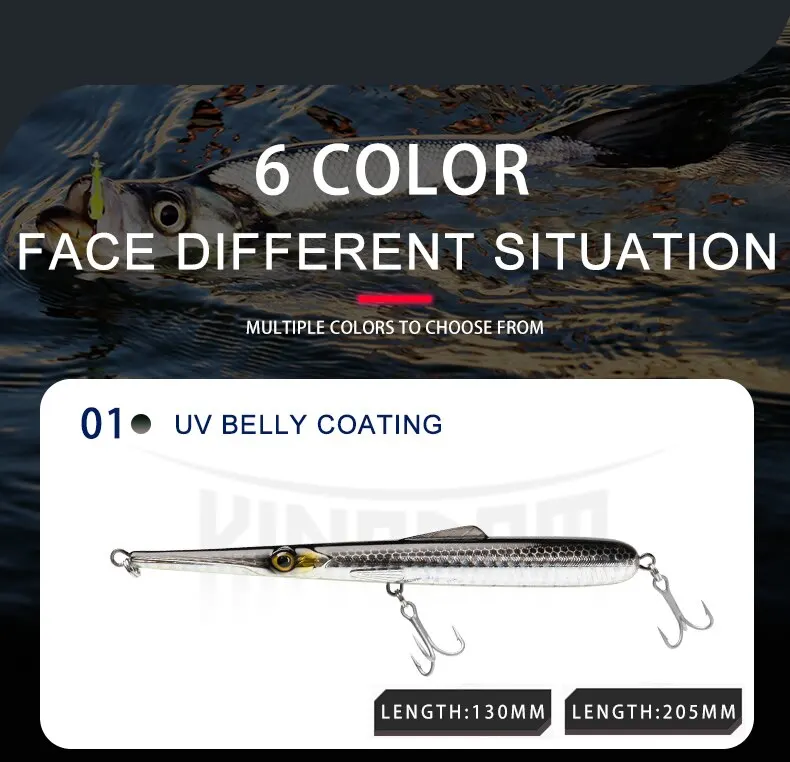 Kingdom Sinking Schwimmender Bleistift-Angelköder, 11 g, 13 g, 30 g, 40 g, harte künstliche Köder, Salzwasser-Seebarsch, Stickbait, harte Wobbler – Detail 16