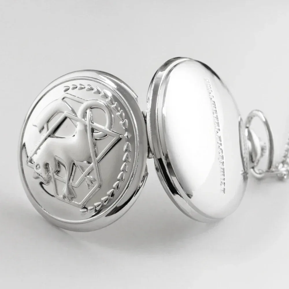 Luxury Silver Vintage Alchemist Quartz Pocket Watch Necklace Children's Birthday Memorial Gift Pendant Clock Boys Girls