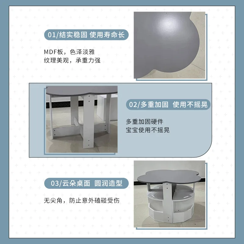 طاولة رياض الأطفال وكرسي كرسي الأطفال مجموعة طاولة دراسة الطفل لعبة الأطفال مستطيلة #4