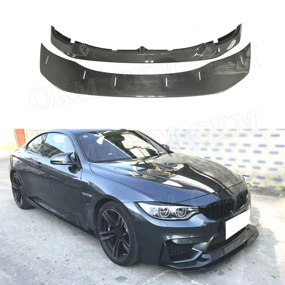 

Carbon Fiber Front Bumper Lip Chin Spoiler for BMW 3 Series F80 M3 4 Series F82 F83 M4 2014-2018 Double Style Lip