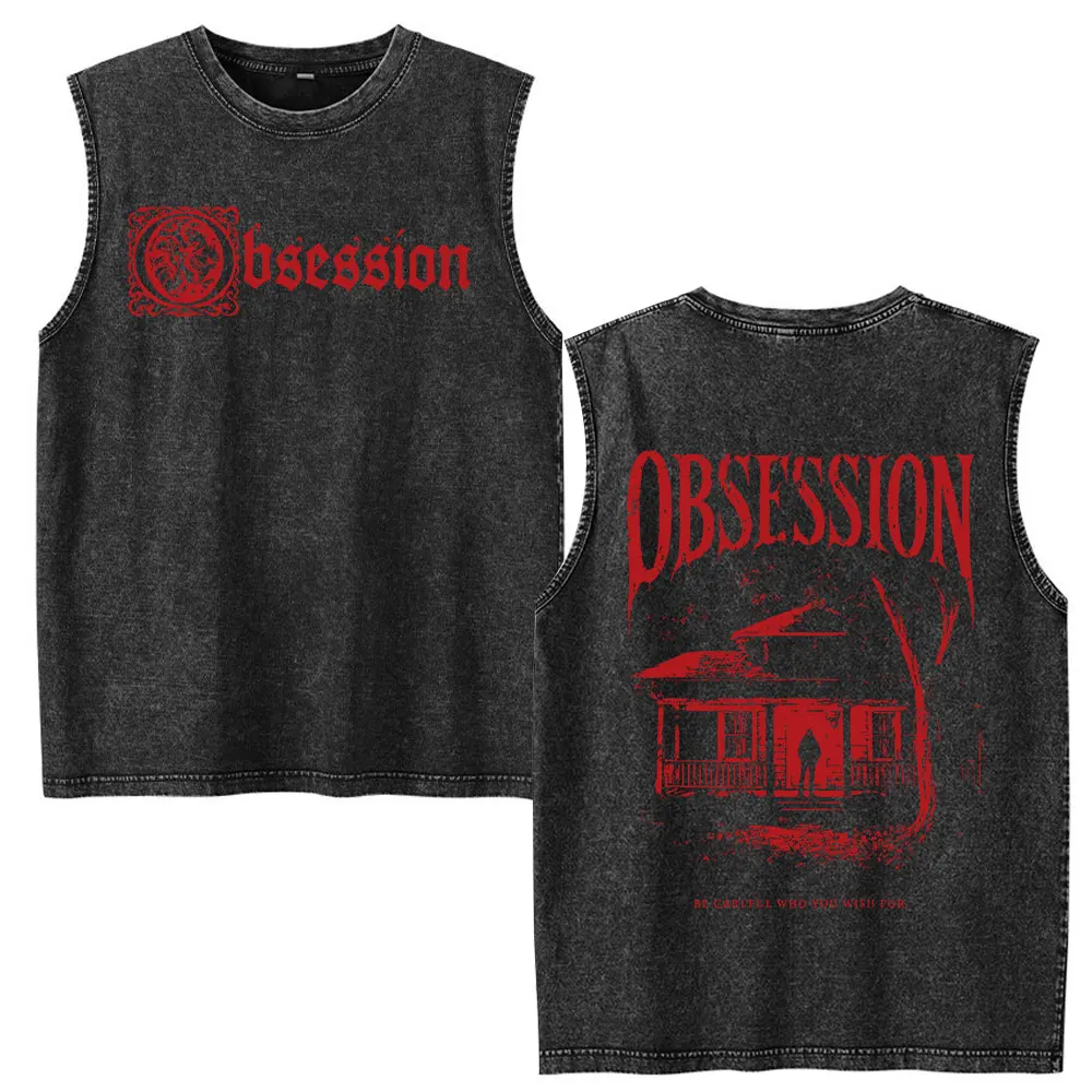 Horror Movie Obsession Nikki Vintage Washed Vest T-Shirt Herrenbekleidung Lässige Baumwoll-Tanktops Ärmellose Oversize-Streetwear – Detail 6