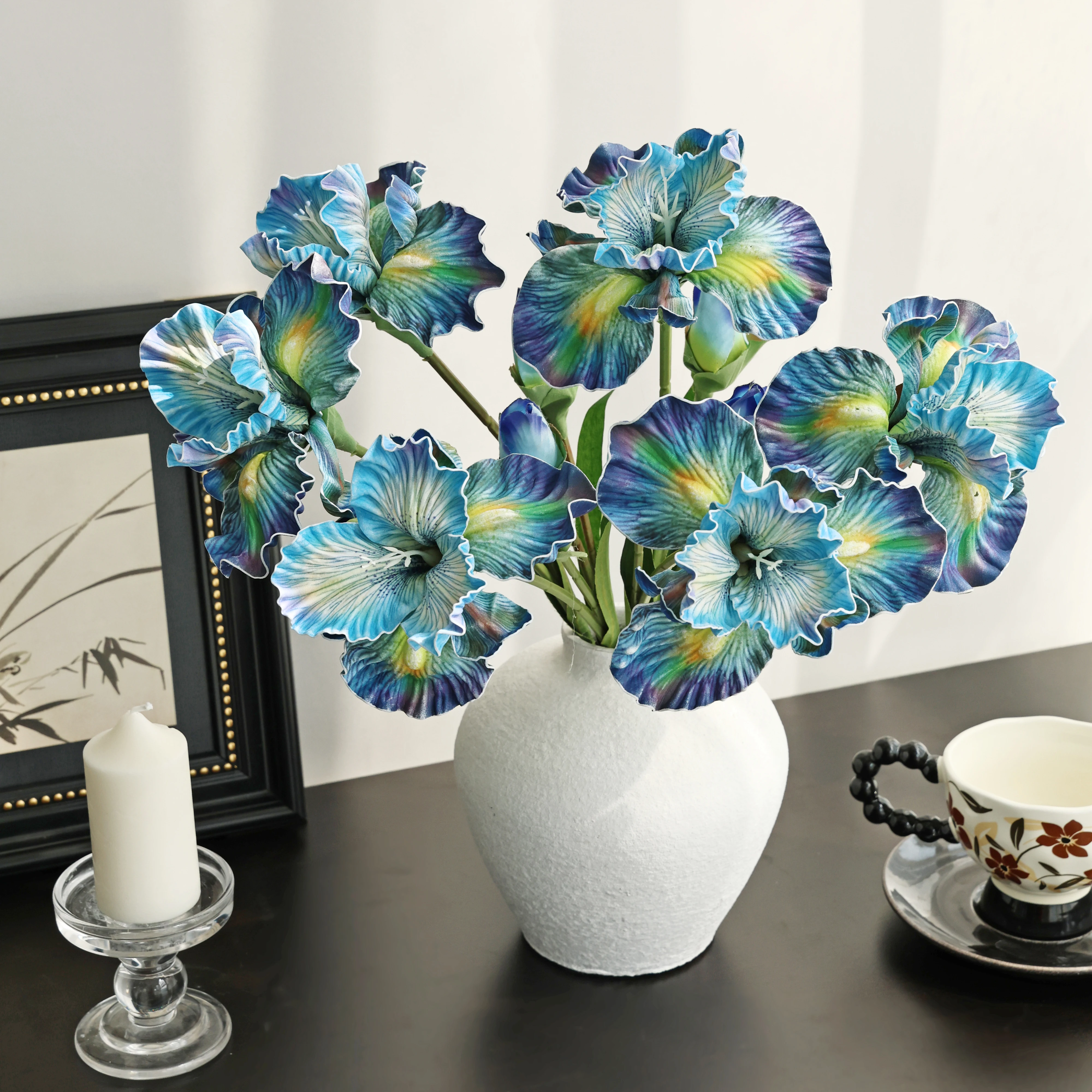 Künstliche Seidenblumen Iris für Zuhause, Zimmer, Tisch, Festival, Hochzeit, Kranz, Brautsträuße, Dekoration, Garten, Hof, Vase, DIY-Geschenke – Detail 5