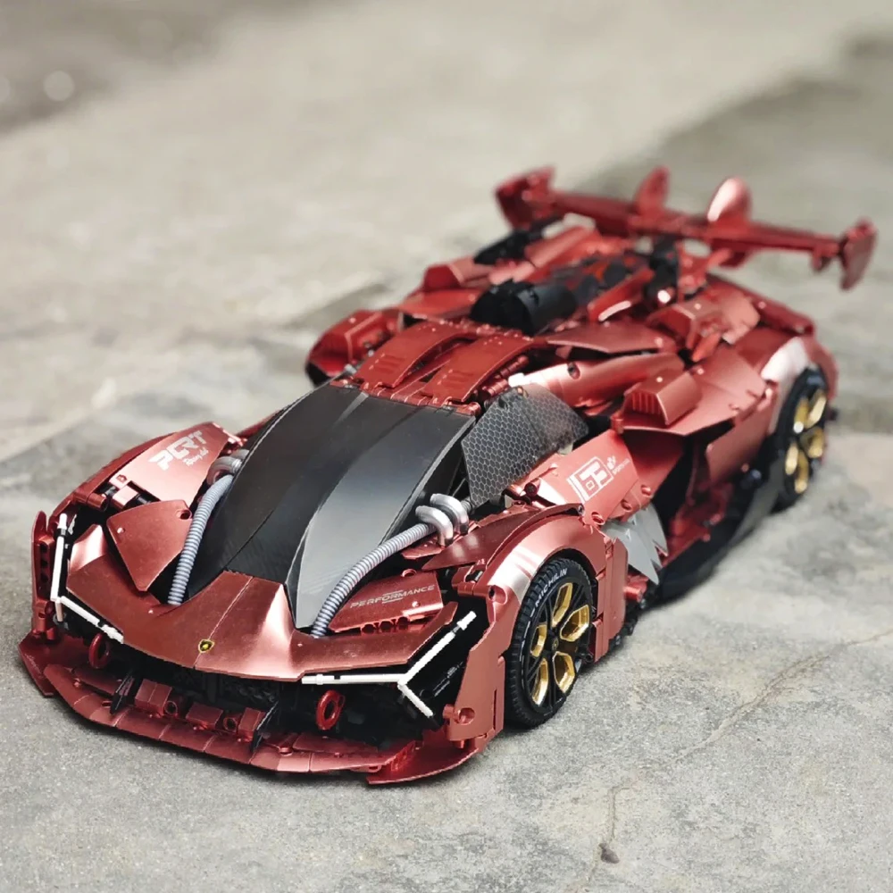 

1:8 Technical Racing Sport Car Building Block High-Tech City Mechanical Pink Vehicle Model Brick Toy For Kid Birthday Gift MOC