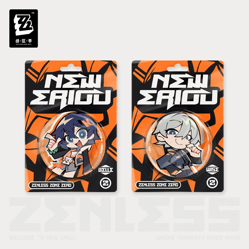 Official Zenless Zone Zero Badges Belle Wise Q Version Tinplate Badge Zhu Yuan Qing Yi Seth Cosplay Prop Fan's Collection Gift