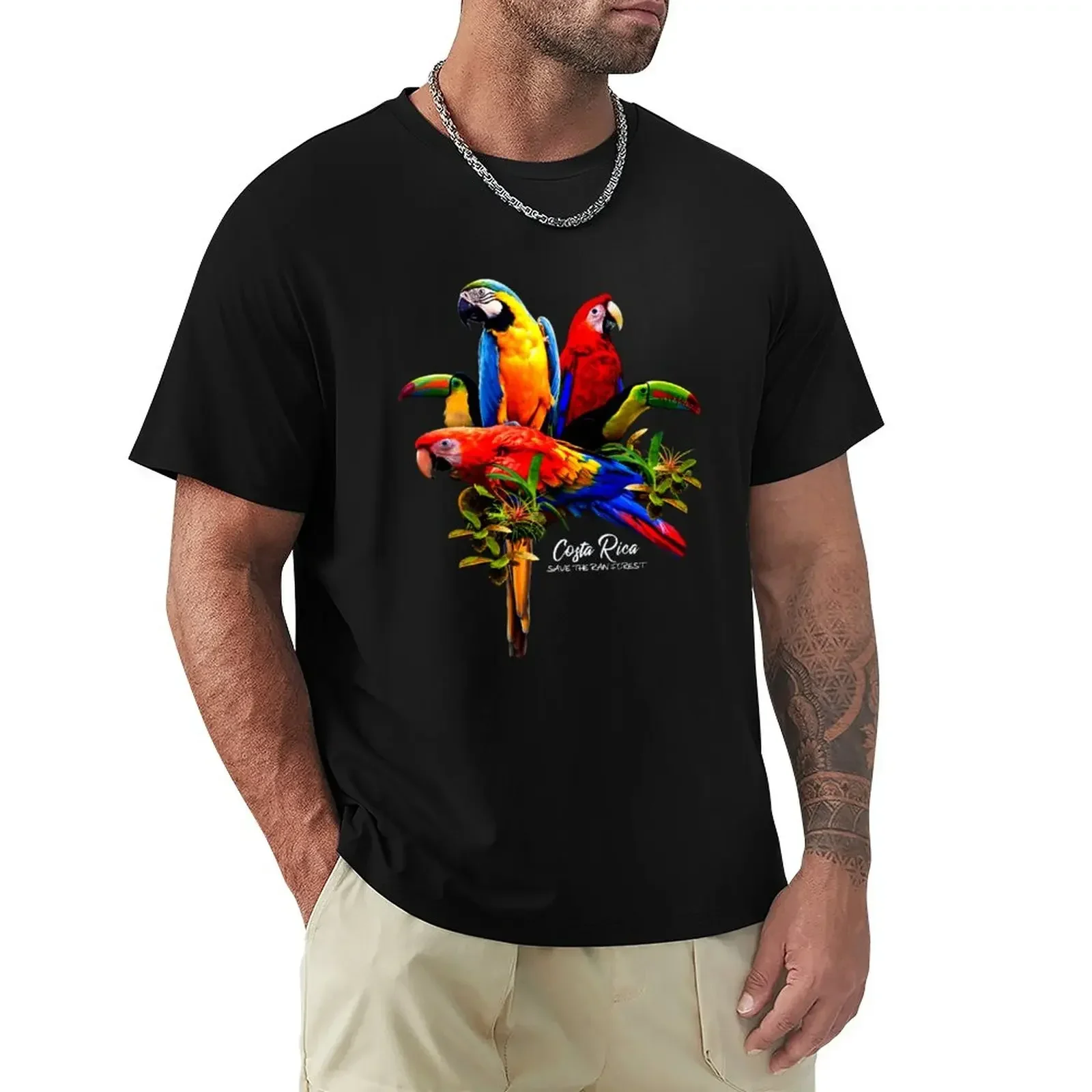 BIRDS OF COSTA RICA T-Shirt sweat animal prinfor boys summer top mens t shirt