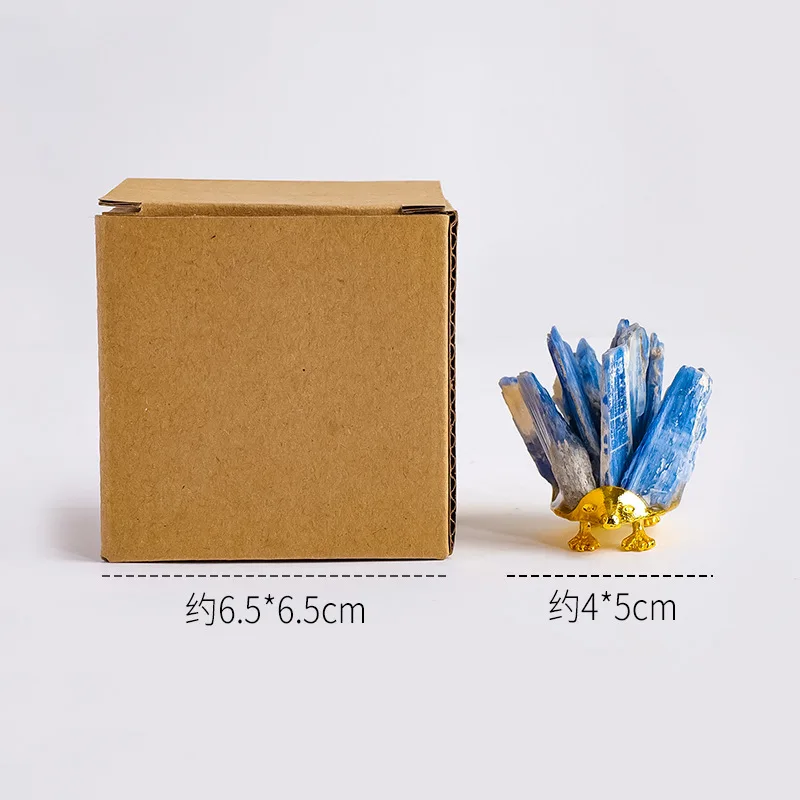 1pc Natural Blue Kyanite Hedgehog Crystal Quartz Stone Craft Crystal Blue Gemstone Animal Reiki Healing Home Decor Creative Gift