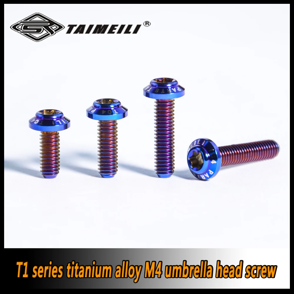 TAIMEILI 1 Stück Schraube mit Schirmkopf aus Titanlegierung, T1-Serie, M4x10/12/16/20/25 mm, Schraube für Fahrradmodifikationen – Detail 4