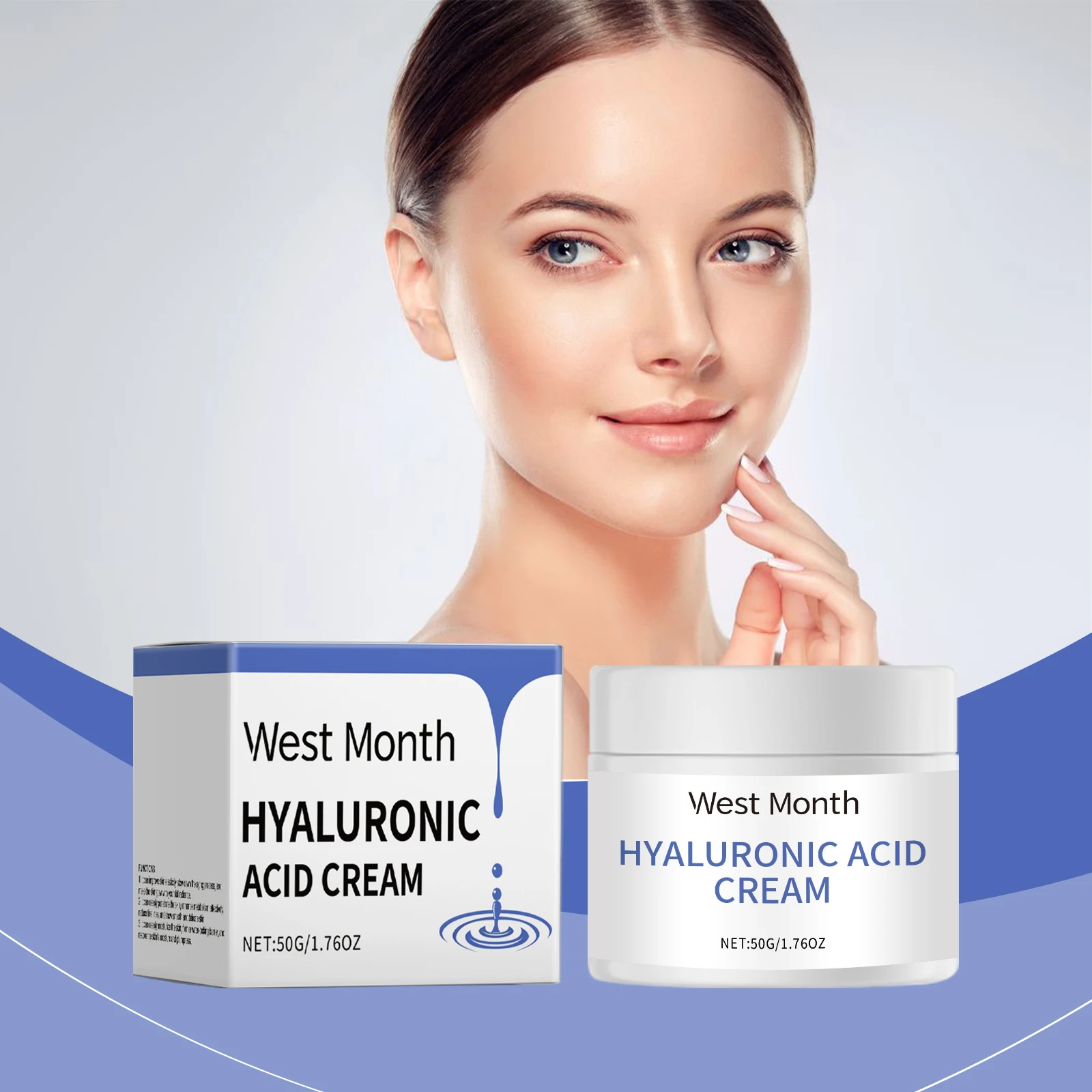 "Hydrating Hyaluronic Acid Cream for Face – Deep Moisturizing & Plumping Anti-Aging Skincare, 1.76 oz"