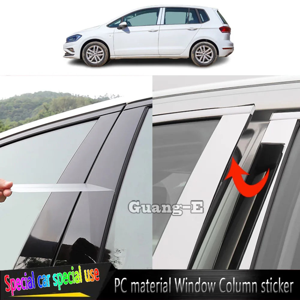 

For VW Volkswagen Golf Sportsvan 2016 2017 2018 2019 2020 2021 Stickers Accessories Car TPU/Glossy Mirror Pillar Post Cover