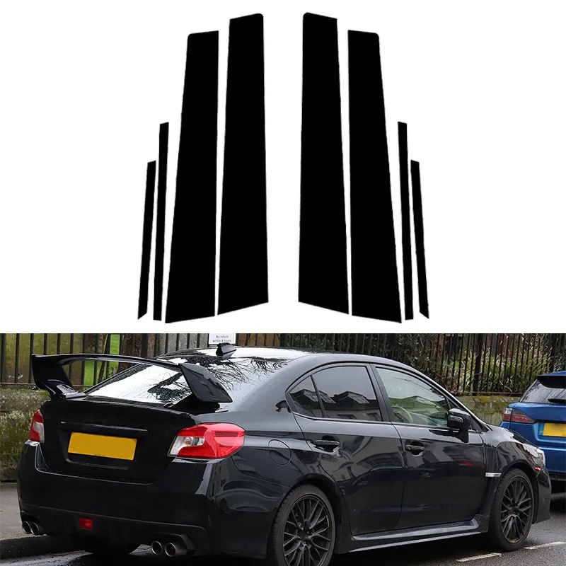 6pcs/set/set/set Car Central Middle Column PC Window Trims Decoration B C Pillar Strip Car Good Fit for Subaru WRX STI 2015-2021