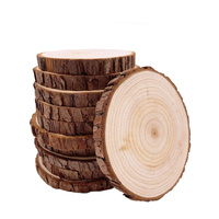 5pcs 8-10cm Unfinished Natural Wood Slices with Bark Rustic Wood Rounds for Wedding Decor Centerpieces Party Decorations