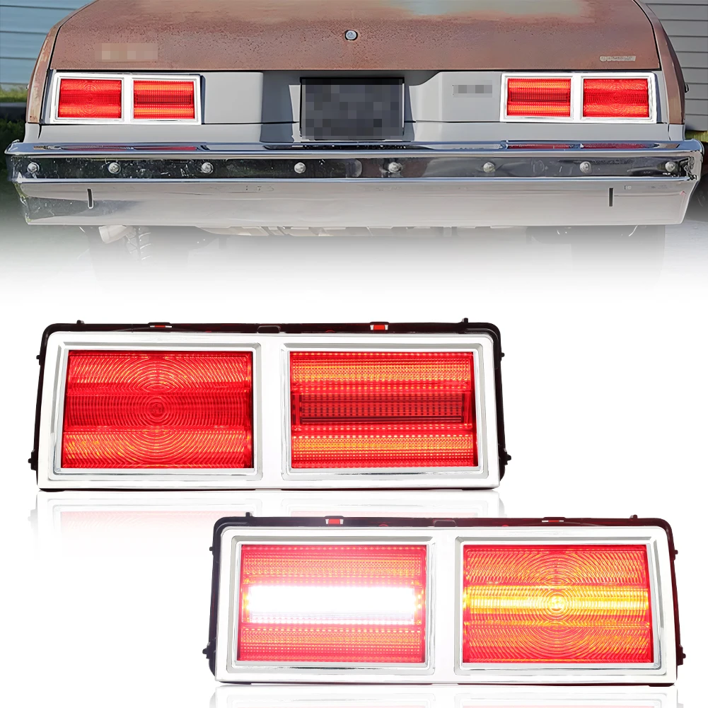 

2Pcs Rear Brake Light Tail Light Backup Light Reverse Light W/ Gaskets Red/White LED For 1975 1976 1977 1978 1979 Chevrolet Nova