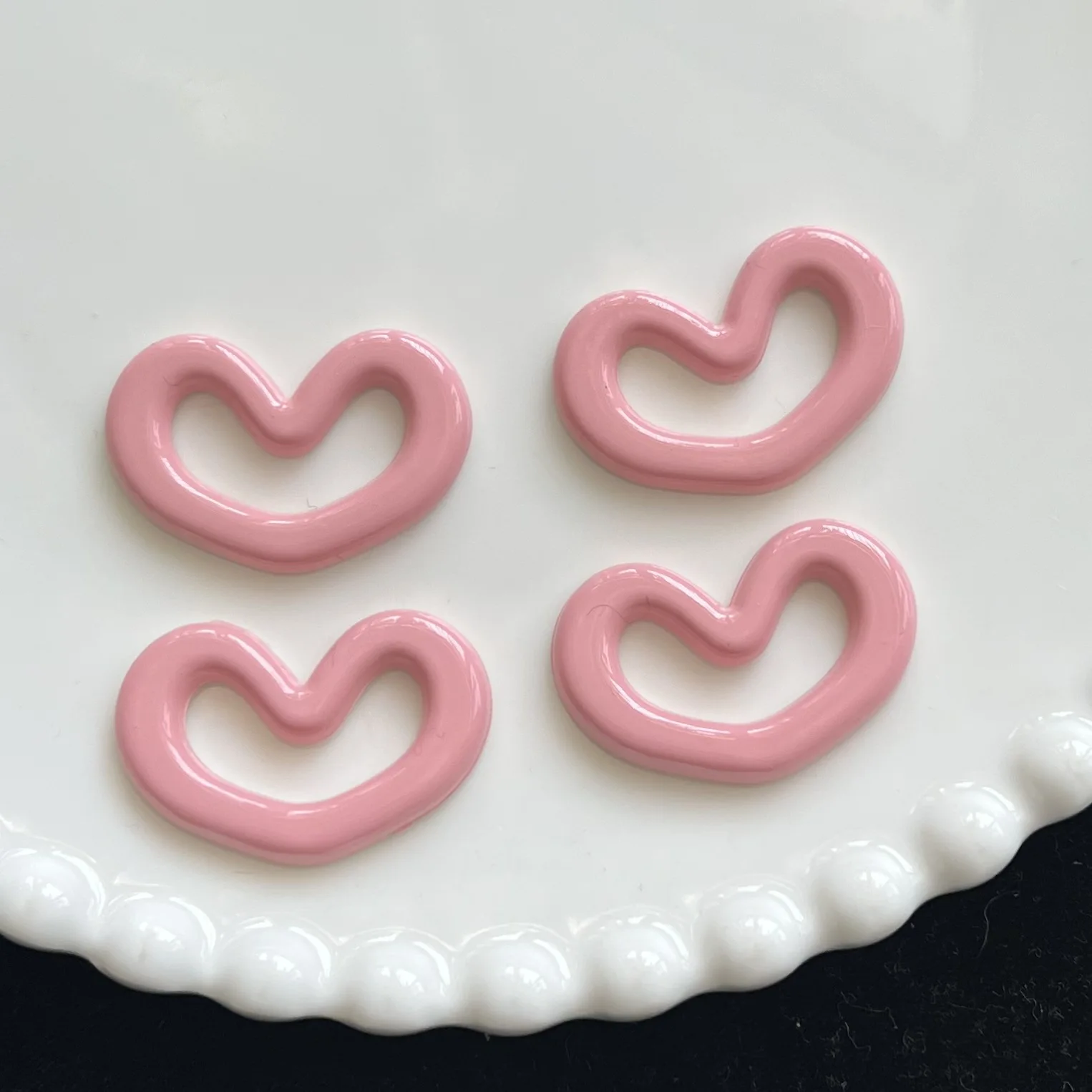 5 Stuks Miniso Serie Roze Liefde Cartoon Hars Flakback Cabochons Diy Ambachten Materialen Sieraden Maken Charmes