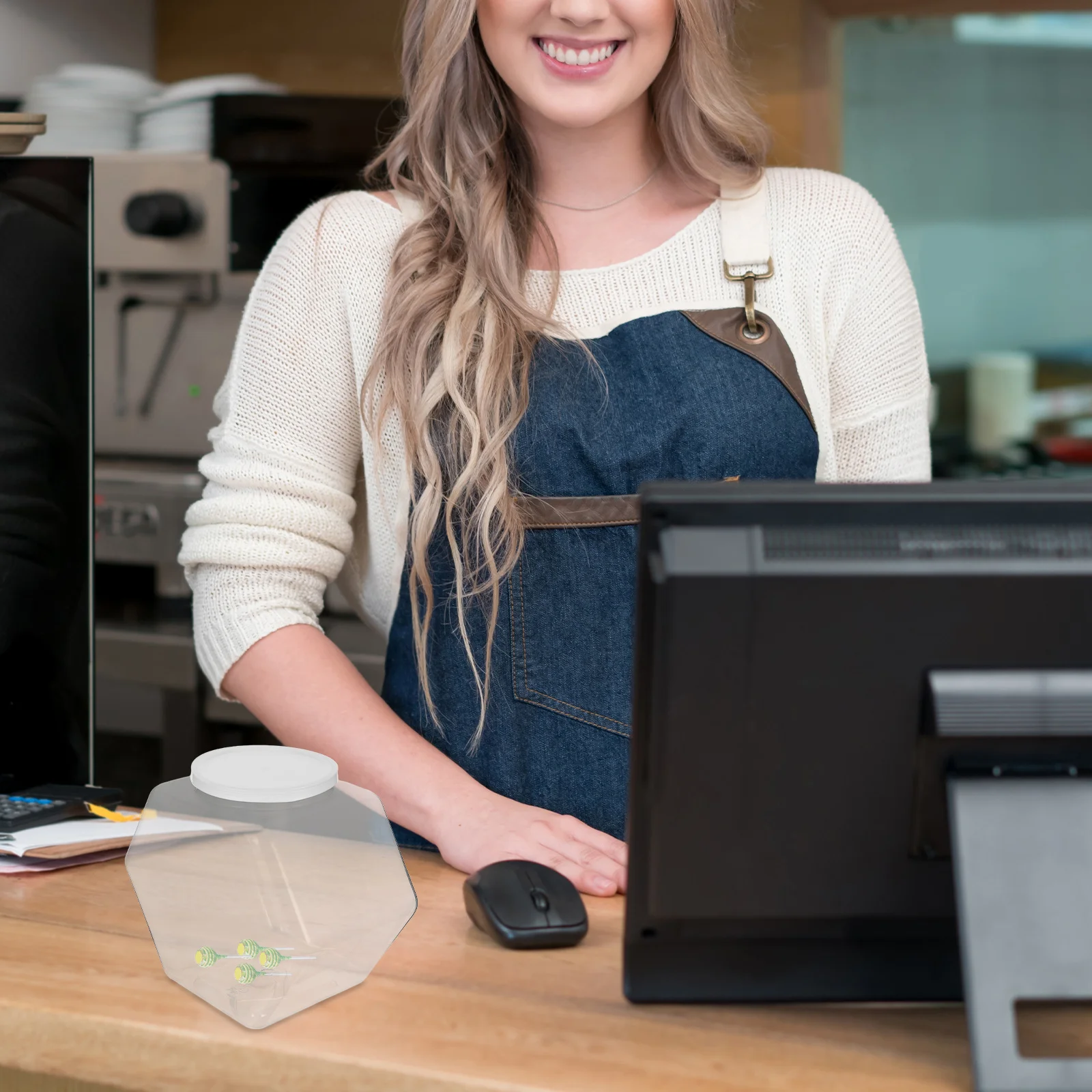 

4300Ml Plastic Lollipop Storage Clear Hexagon Candy Container Large Capacity Kids Snack Jar For Home Party Wedding Display Empty