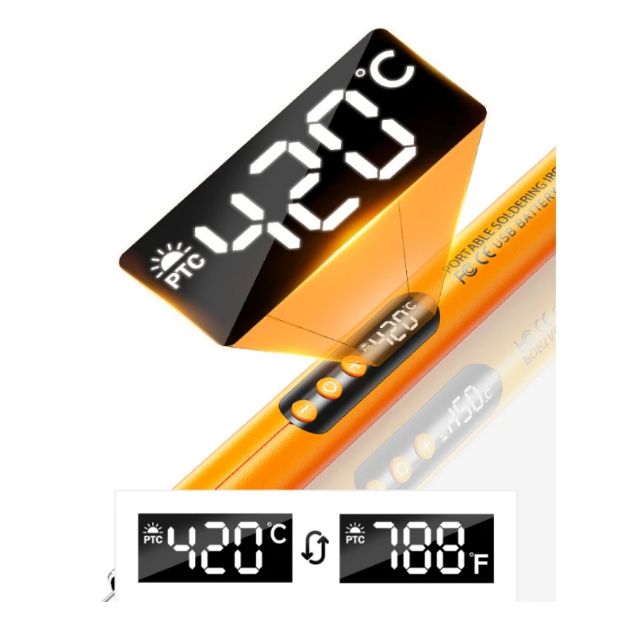 Portable Mini USB Cordless Soldering Iron Digital Display Adjustable Constant Temperature Durable Soldering Tips Mat