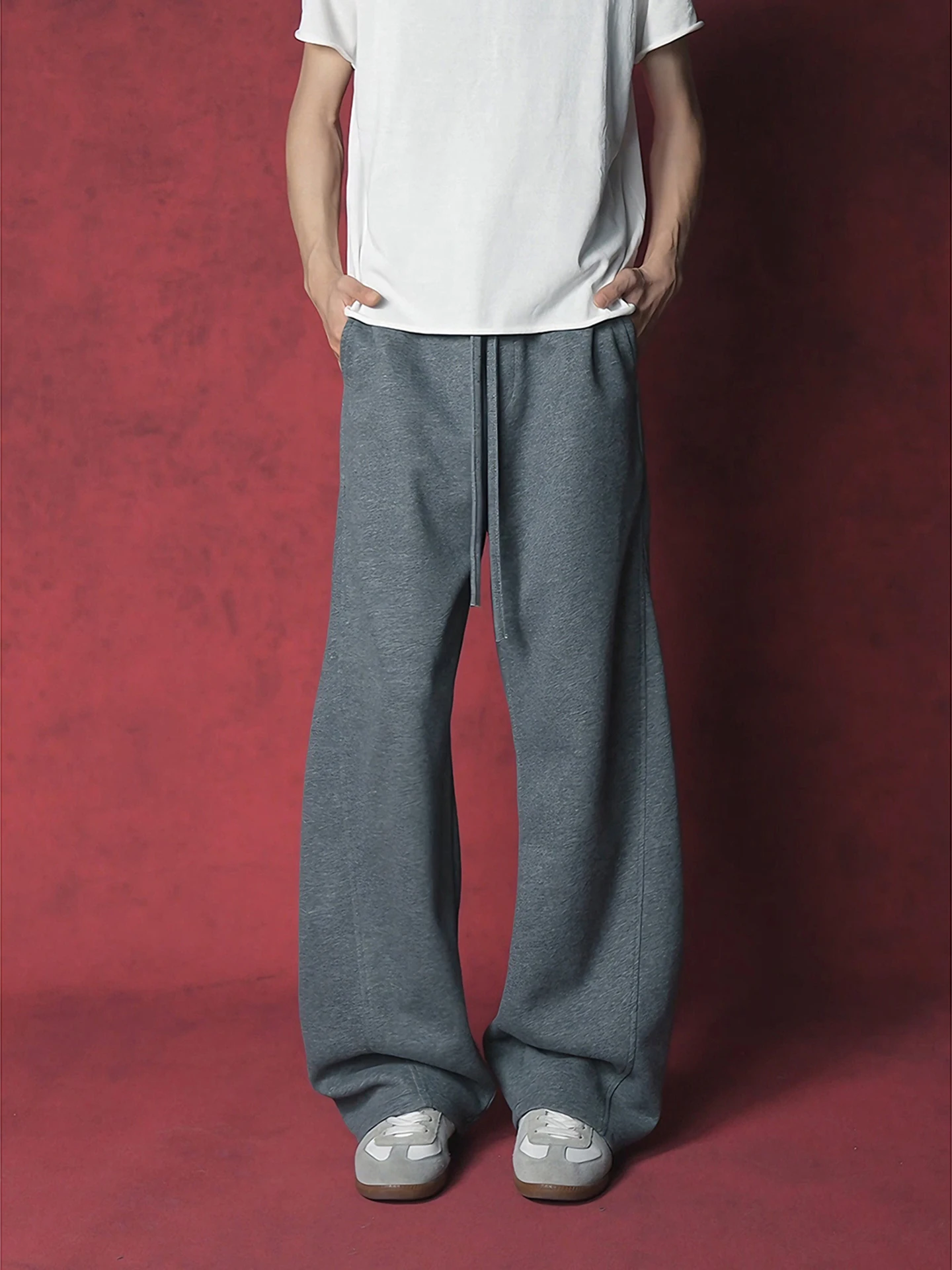 

Deep ey Men's Casual Pants Spring Wide Leg Knife American Sle Slim Straight Tube Trousers Loose Fit Youth Faion