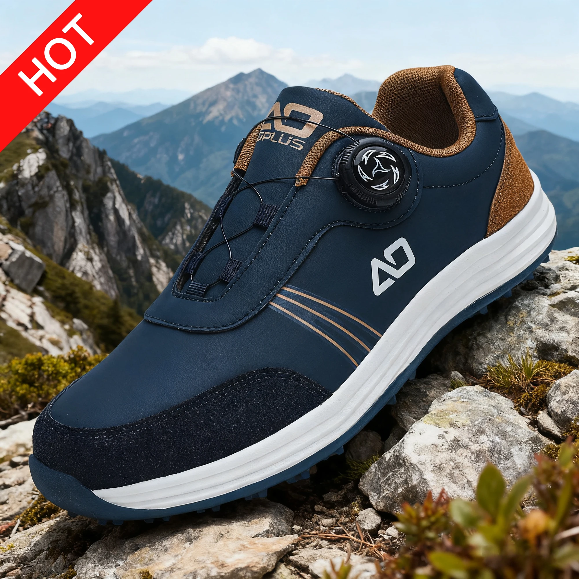 

New Men's Hiking shoes, Outdoor Golf shoes, With anti-slip Outsole Design, Fashionable Large size in blue, White and black.