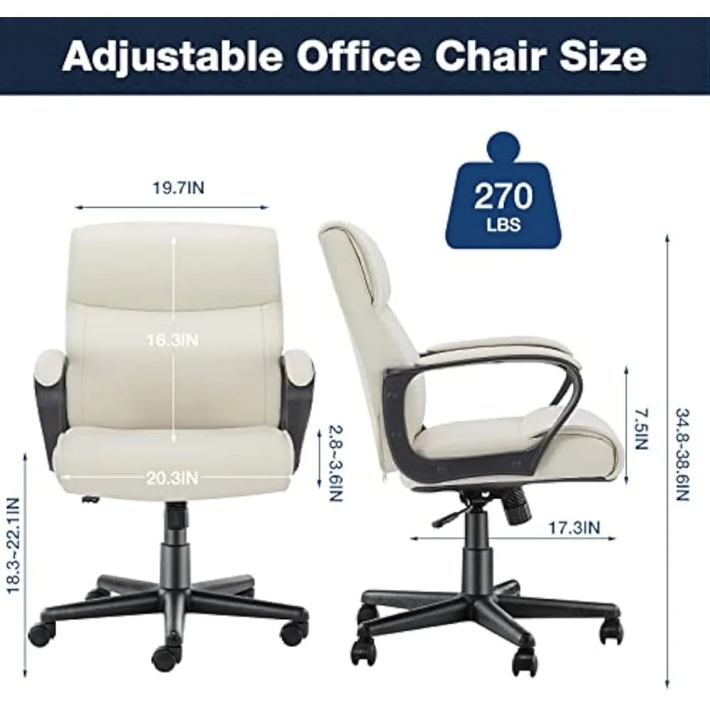 Cream Ergonomic Chair Executive Office Chair Computer Desk Chair With Padded Armrests Gaming Gamer Armchair Pc Swivel Furniture