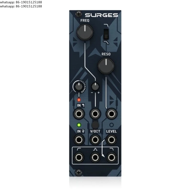 SURGES Voltage Controlled “Liquid” Multi-Mode Filter with Wide Frequency Range from 18 Hz to 18 kHz for Eurorack