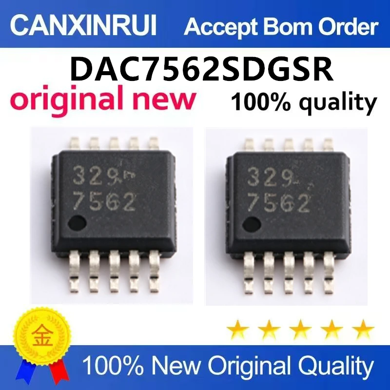 （5pcs-10pcs）Brand new original DAC7562SDGSR silk screen 7562 patch MSOP-10 digital to analog converter chip