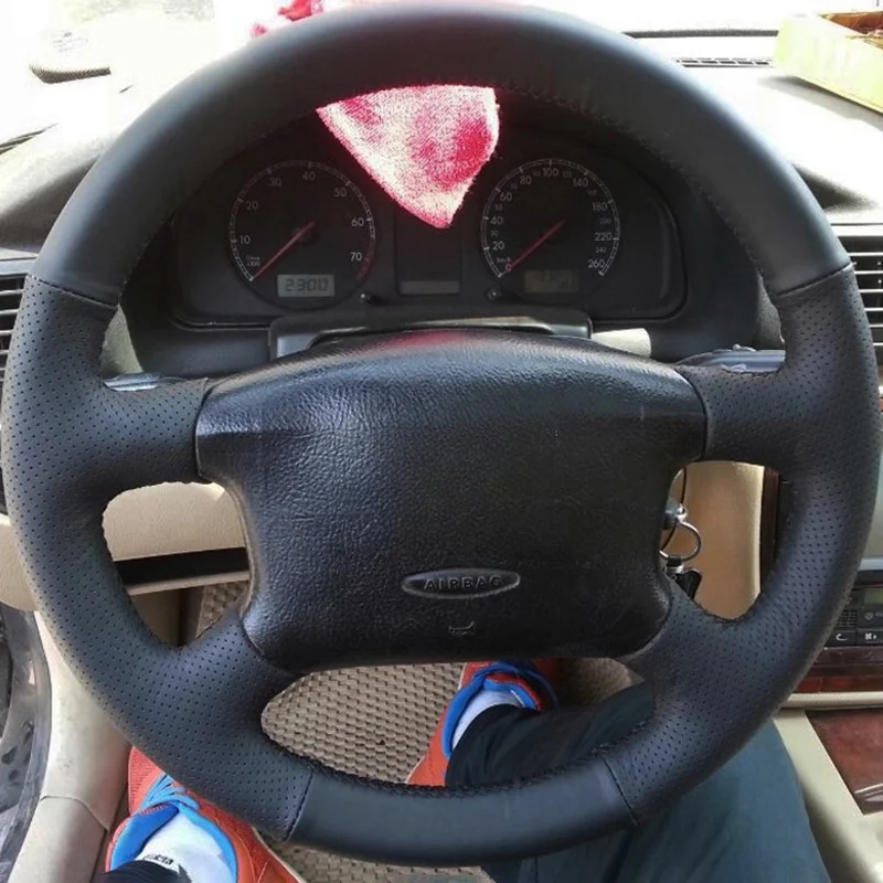 

Чехол на руль из натуральной кожи для Volkswagen Passat B5 VW Golf 4 1999-2005 Чехол на ручку Салон Аксессуары автомобиля
