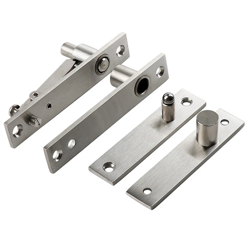 Brand New Stainless Steel Heavy Duty Door Pivot Hinges 360° Rotary Invisible Hidden Door Hinges Silver Tone Loading 150KG/Set