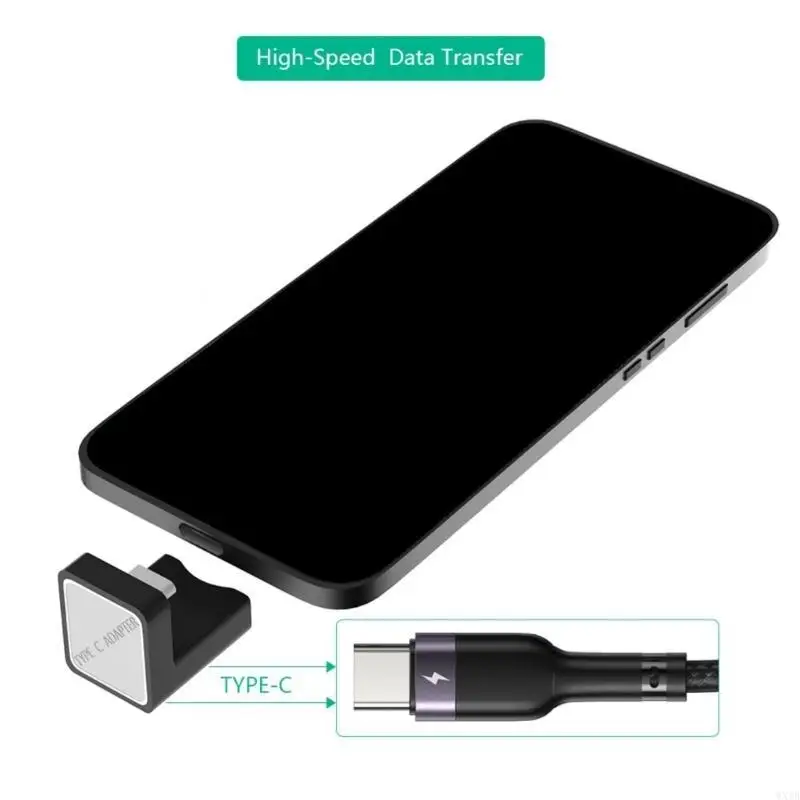 USB C Adapter 90 Degree USB C to USB C Male to Female Adapter