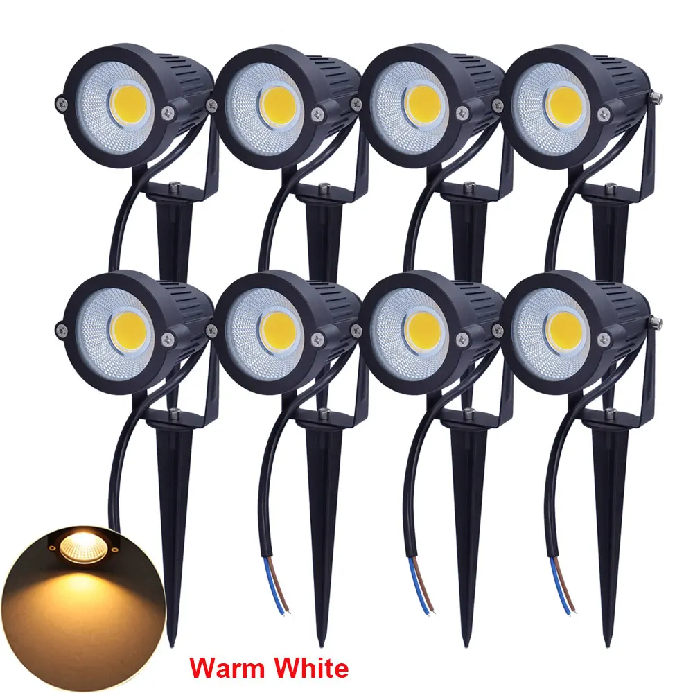 8pack-outdoor-led-lawn-light-5w-warm-white-3000k-spike-landscape-spotlight-12v-24v-for-pathway-yard-garden-lighting