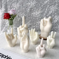 Large 3D Middle Finger Candle Silicone Mold Creative Gesture Finger Candle Making Tools DIY Soap Gypsum Resin Molds Home Crafts