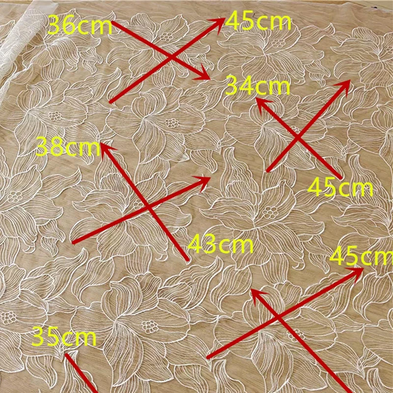 Wedding Dress, children's Clothing, Performance Dress, Dress Fabric, Creative Oversized Lotus Flower Embroidery Fabric view 4