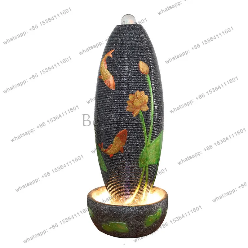 Modern circulating water system flowing water fountain crystal ball landscape lucky floor ornament humidifier
